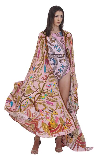 Buy_Limerick By Abirr N' Nanki_Multi Color Multicolor Printed Cape _Online_at_Aza_Fashions