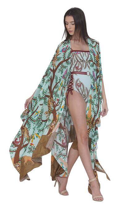 Limerick By Abirr N' Nanki_Multi Color Multicolor Printed Cape _Online_at_Aza_Fashions