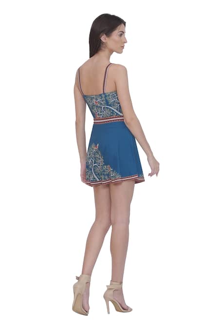 Shop Limerick By Abirr N' Nanki Multi Color Polyester, Spandex Embroidery Fitted Multicolor Designer Skirt at Aza Fashions Shop_Limerick By Abirr N' Nanki_Multi Color Polyester, Spandex Embroidery Fitted Multicolor Designer Skirt _at_Aza_Fashions