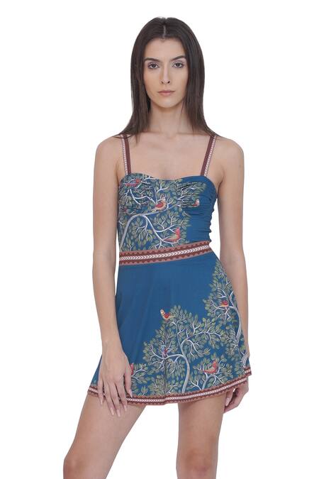 Shop Limerick By Abirr N' Nanki Multi Color Polyester, Spandex Embroidery Fitted Multicolor Designer Skirt Online at Aza Fashions Shop_Limerick By Abirr N' Nanki_Multi Color Polyester, Spandex Embroidery Fitted Multicolor Designer Skirt _Online_at_Aza_Fashions