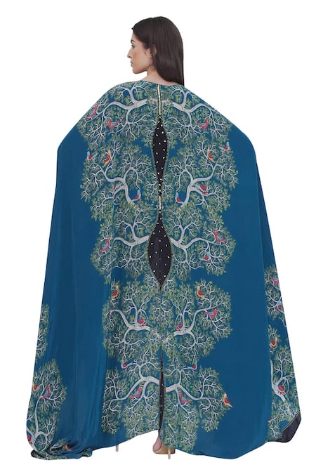 Shop_Limerick By Abirr N' Nanki_Multi Color Multicolor Printed Designer Cape _at_Aza_Fashions