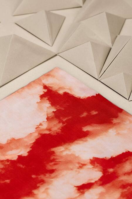 Unallume By Nisha_Orange Sunset Glow Designer Pocket Square _Online_at_Aza_Fashions