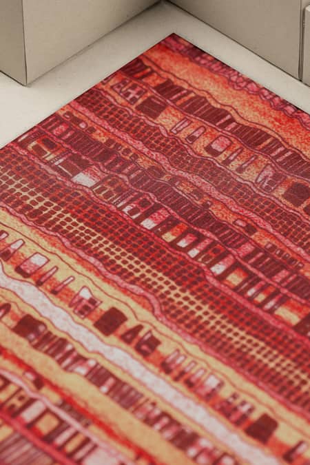 Unallume By Nisha_Red Urban Blaze Designer Pocket Square _Online_at_Aza_Fashions