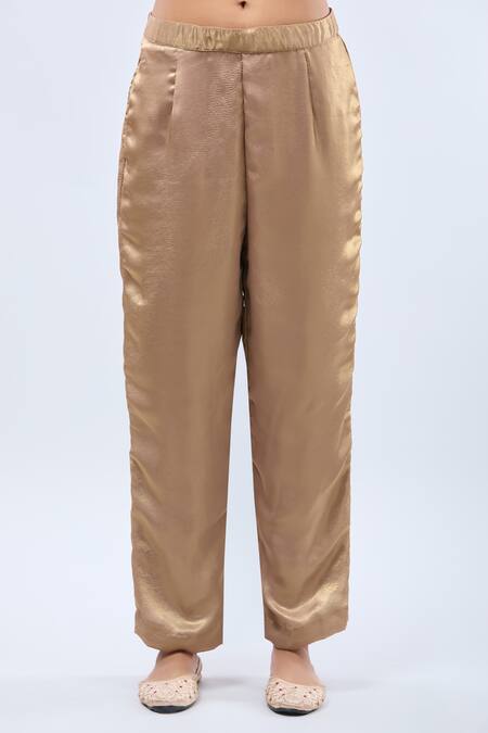 Shop Naintara Bajaj Gold Georgette V-neck Copper Modal Digital Print Kurta Set Online at Aza Fashions Shop_Naintara Bajaj_Gold Georgette V-neck Copper Modal Digital Print Kurta Set _Online_at_Aza_Fashions