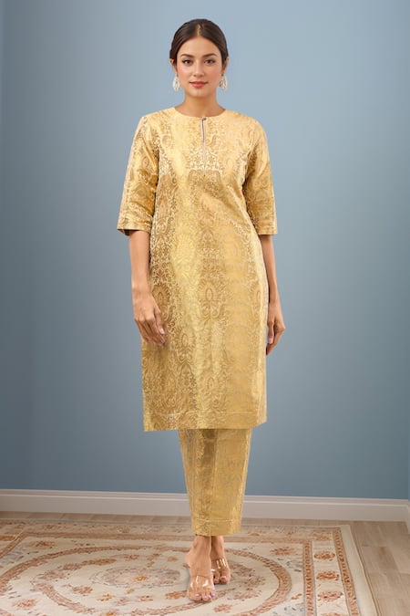 Samyukta Singhania Brocade Straight Kurta Set 