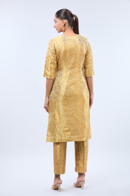 Samyukta Singhania Brocade Straight Kurta Set 