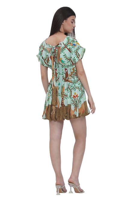 Limerick By Abirr N' Nanki Multicolor Printed Short Dress 