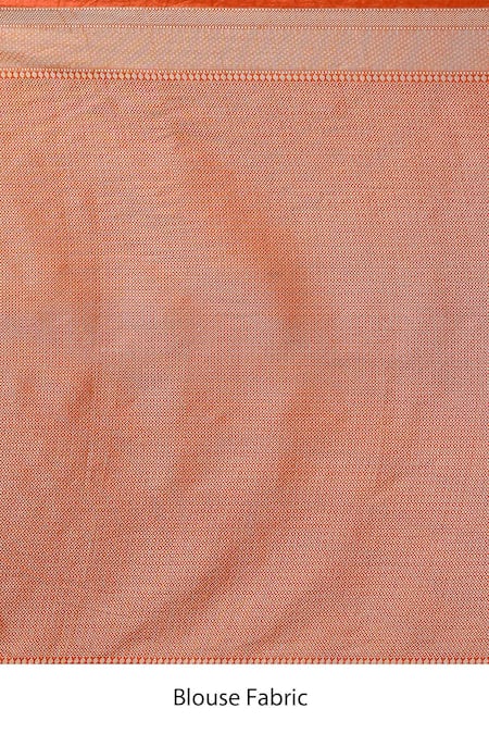 Buy_Samyukta Singhania_Orange Silk Banarasi Saree With Blouse 