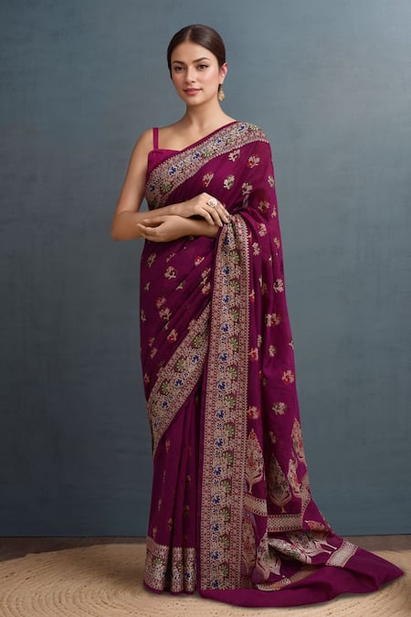 Samyukta Singhania Weaved Silk Banarasi Saree With Blouse 