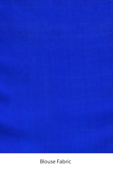 Samyukta Singhania_Blue Silk Banarasi Weaving Bandhej Saree Set _Online_at_Aza_Fashions