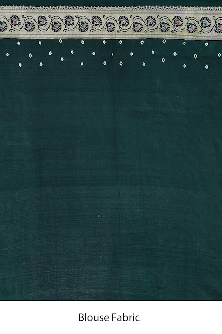 Samyukta Singhania_Green Silk Weaving Bandhej Saree With Blouse _Online_at_Aza_Fashions