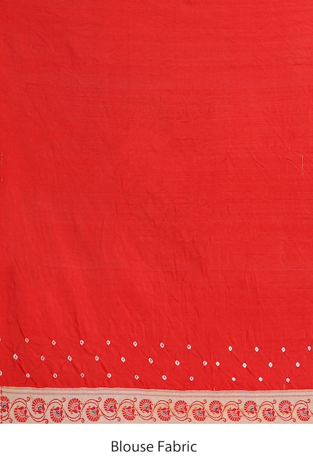 Shop_Samyukta Singhania_Green Silk Bandhej Weaving Saree With Blouse _Online_at_Aza_Fashions