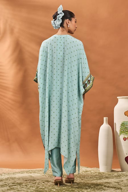 Masaba Blue Ace of Spades Kaftan & Pant Set 