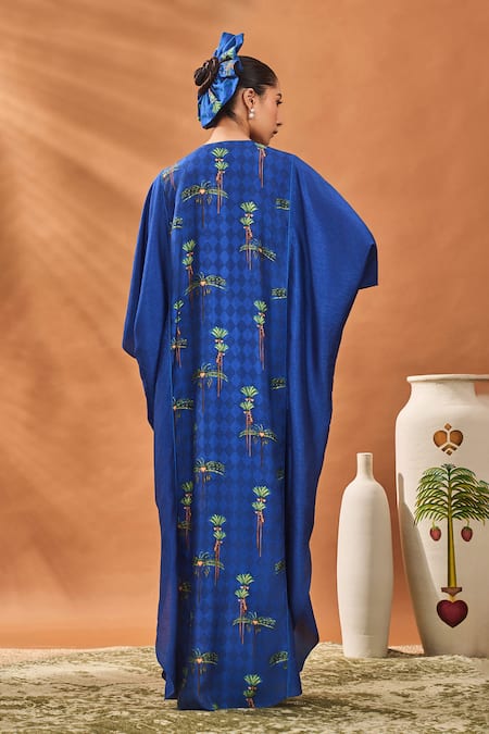 Masaba Navy Blooming Board Kaftan 