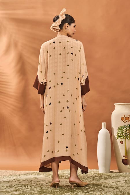 Masaba Beige Clover Checks Kaftan 