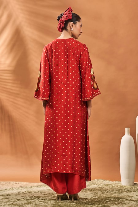 Masaba Rust Spade Blossom Long Kurta 