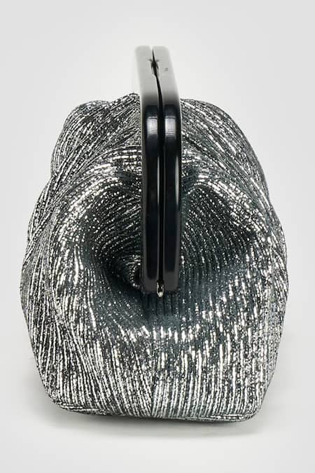 Perona Silver Metallic Clutch Bag Online at Aza Fashions Perona_Silver Metallic Clutch Bag _Online_at_Aza_Fashions