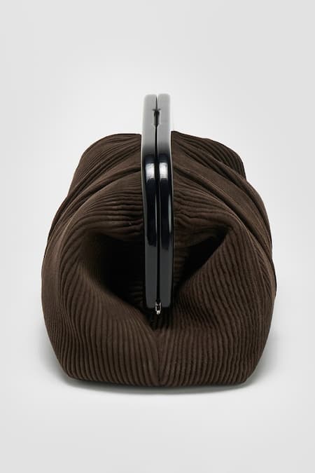 Buy Perona Brown Suede Leather Designer Clutch Online at Aza Fashions Buy_Perona_Brown Suede Leather Designer Clutch _Online_at_Aza_Fashions