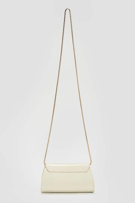 Shop Perona White Darcy Mini Leather Clutch at Aza Fashions Shop_Perona_White Darcy Mini Leather Clutch _at_Aza_Fashions