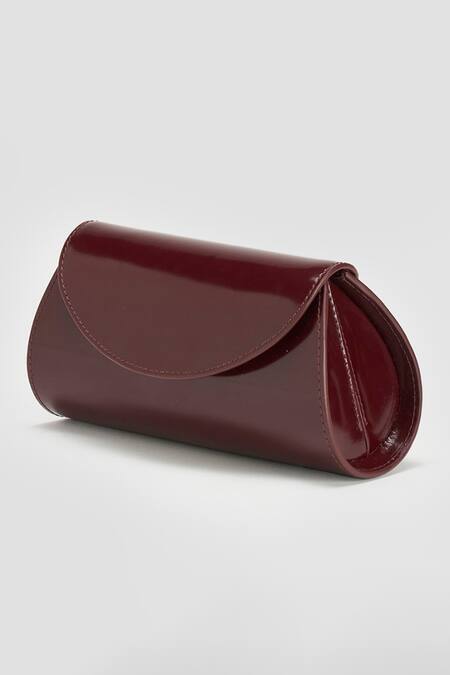 Perona Burgundy Darcy Mini Clutch Online at Aza Fashions Perona_Burgundy Darcy Mini Clutch _Online_at_Aza_Fashions