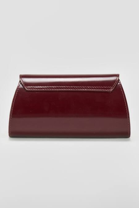 Shop Perona Burgundy Darcy Mini Clutch at Aza Fashions Shop_Perona_Burgundy Darcy Mini Clutch _at_Aza_Fashions