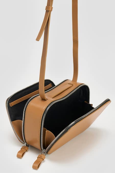 Perona Brown Tan Designer Handbag at Aza Fashions Perona_Brown Tan Designer Handbag _at_Aza_Fashions