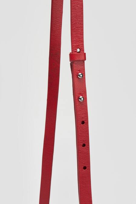 Shop Perona Red Aneira Bovine Leather Handbag Online at Aza Fashions Shop_Perona_Red Aneira Bovine Leather Handbag _Online_at_Aza_Fashions