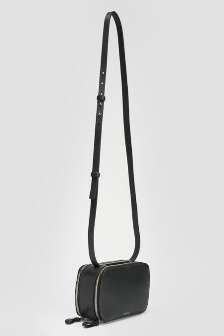 Shop Perona Black Aneira Bovine Leather Handbag at Aza Fashions Shop_Perona_Black Aneira Bovine Leather Handbag _at_Aza_Fashions