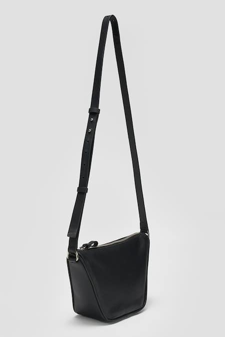 Shop Perona Black Vintage Lamb Leather Handbag at Aza Fashions Shop_Perona_Black Vintage Lamb Leather Handbag _at_Aza_Fashions