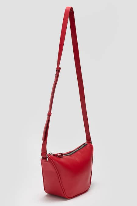 Shop Perona Red Maren Leather Handbag at Aza Fashions Shop_Perona_Red Maren Leather Handbag _at_Aza_Fashions