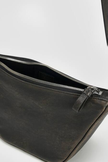 Shop Perona Black Distress Leather Handbag Online at Aza Fashions Shop_Perona_Black Distress Leather Handbag _Online_at_Aza_Fashions