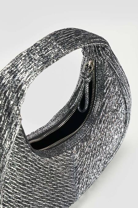 Buy Perona Silver Agatha Suede Handbag Online at Aza Fashions Buy_Perona_Silver Agatha Suede Handbag _Online_at_Aza_Fashions