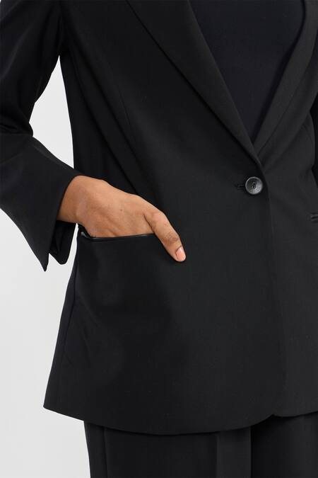 Buy Perona Black Polyamide, Wool Tailored Blazer Online at Aza Fashions Buy_Perona_Black Polyamide, Wool Tailored Blazer _Online_at_Aza_Fashions