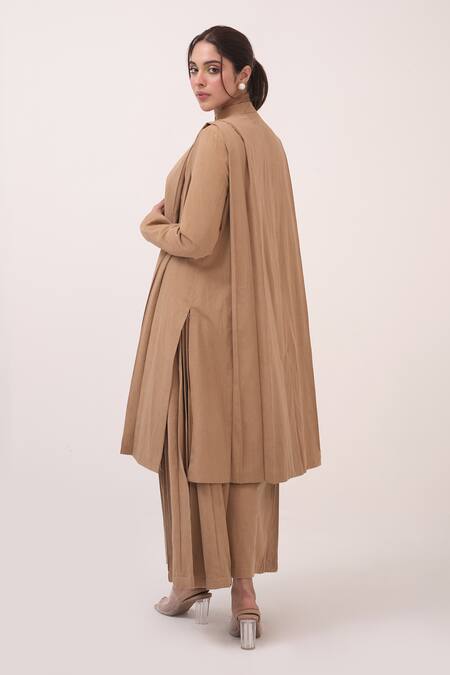 Ruchi Marodia Brown Denim Round Neck Ash Designer Jacket Online at Aza Fashions Ruchi Marodia_Brown Denim Round Neck Ash Designer Jacket _Online_at_Aza_Fashions