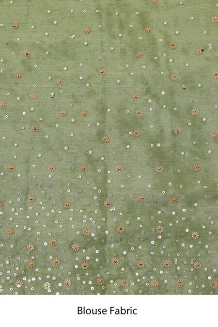 Shop_Two Sisters By Gyans_Green Chiffon Sequins, Embroidery Designer Saree Set 