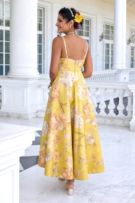 Kalista Hana Floral Brocade Midi Dress 