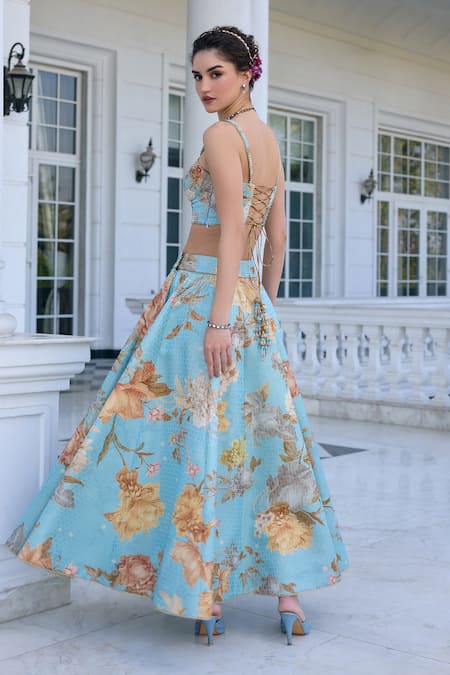 Kalista Shiza Floral Print Corset & Skirt Set 