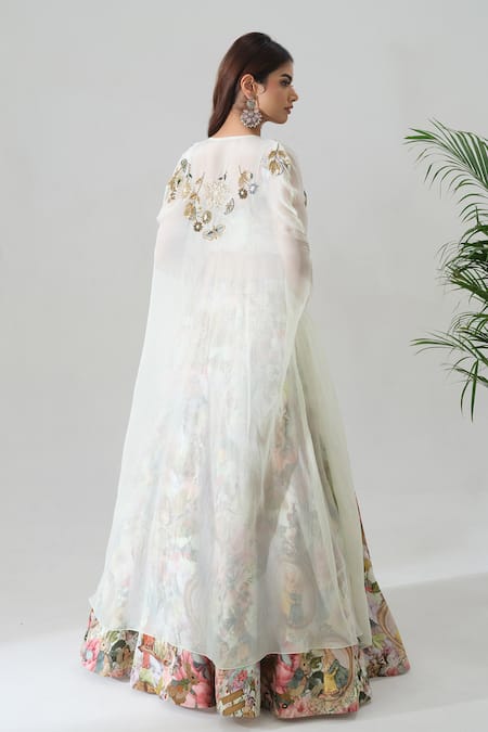 House Of Akshata Multi Color Floral Print Lehenga Set 