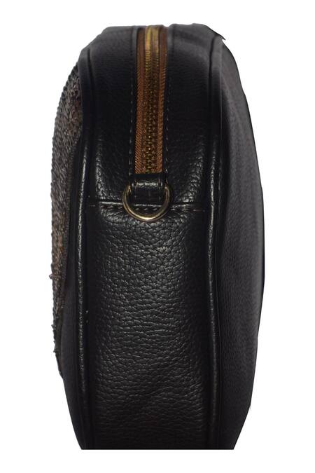 Buy_Ginn And Tonik_Brown Sequins Cosmo Glitty Bag With Detachable Chain Strap_Online_at_Aza_Fashions