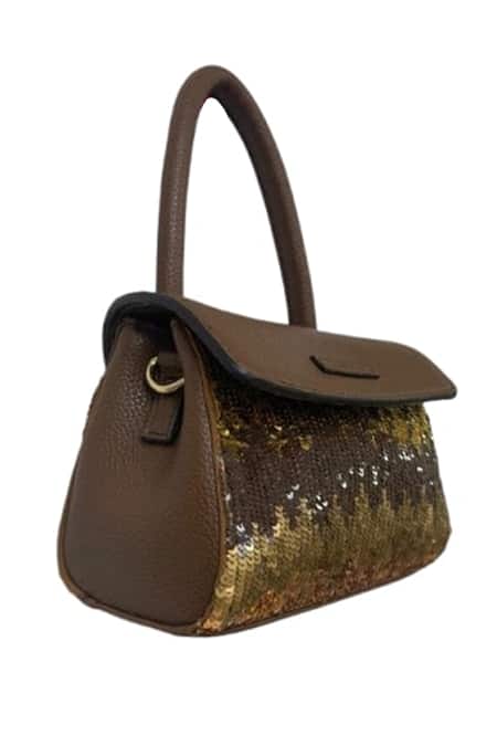 Ginn And Tonik_Brown Sequins Shimmering Handbag_Online_at_Aza_Fashions