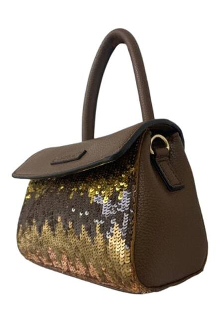 Buy_Ginn And Tonik_Brown Sequins Shimmering Handbag_Online_at_Aza_Fashions