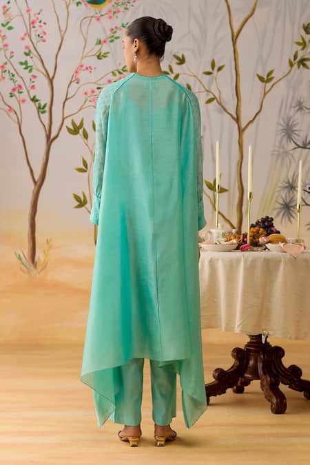 Shikha Mehta Embroidered Chanderi Kurta Set 