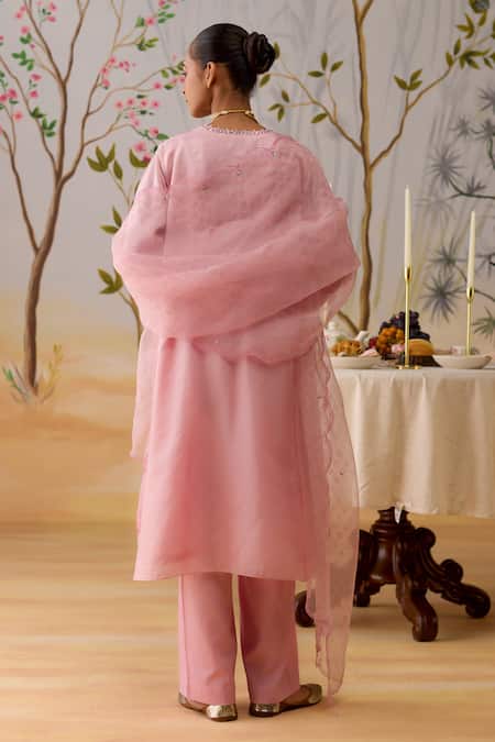 Shikha Mehta Embroidered Pink Kurta Set 