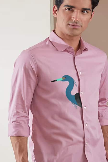 Shop_Hespoke_Pink Cotton Designer Printed Casual Shirt _Online_at_Aza_Fashions