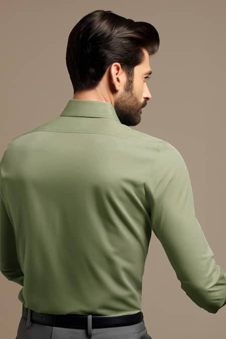 Hespoke Geometric Embroidered Casual Shirt 