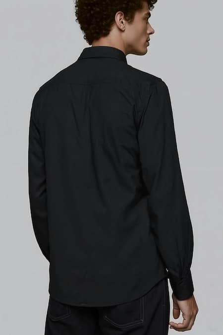 Hespoke Black Animal Printed Casual Shirt 