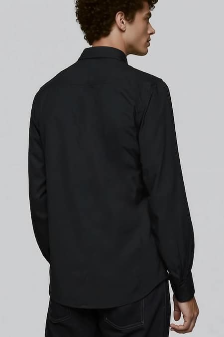 Hespoke Black Abstract Printed Casual Shirt 