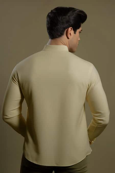 Hespoke Geometric Embroidered Casual Shirt 