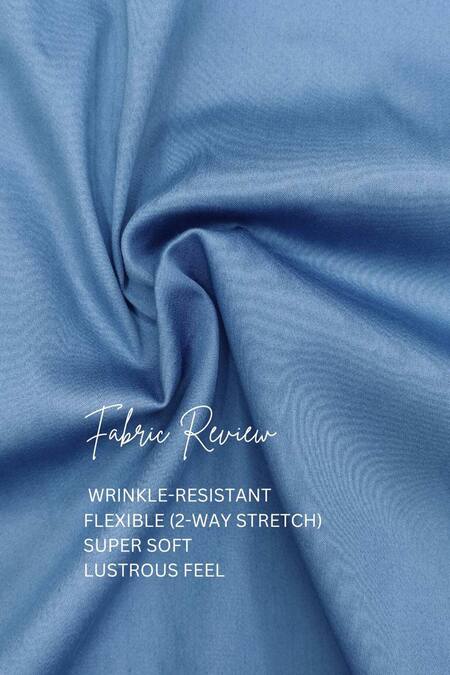 Hespoke Blue Cotton, Lycra Embroidery Geometric Casual Shirt Online at Aza Fashions Hespoke_Blue Cotton, Lycra Embroidery Geometric Casual Shirt _Online_at_Aza_Fashions