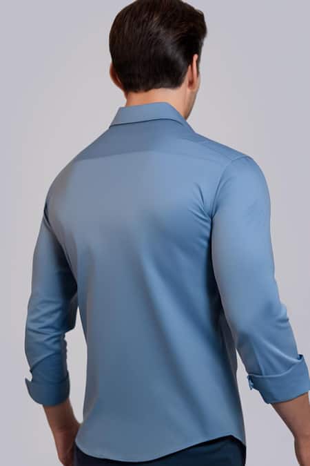 Hespoke Geometric Embroidered Casual Shirt 